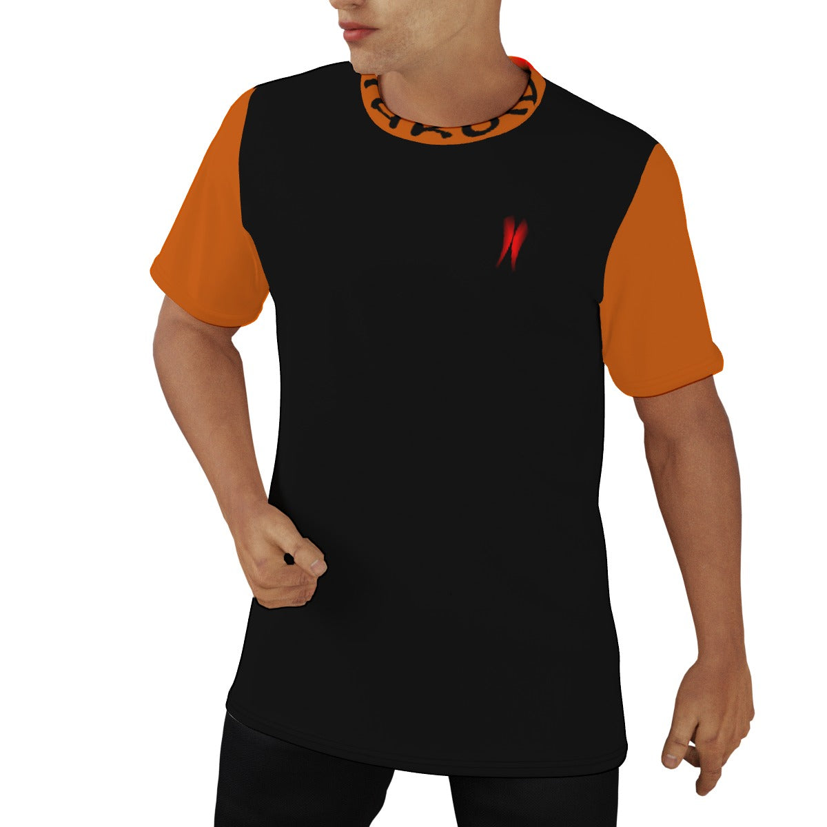 Throw On Black/ Orange Men's O-Neck T-Shirt