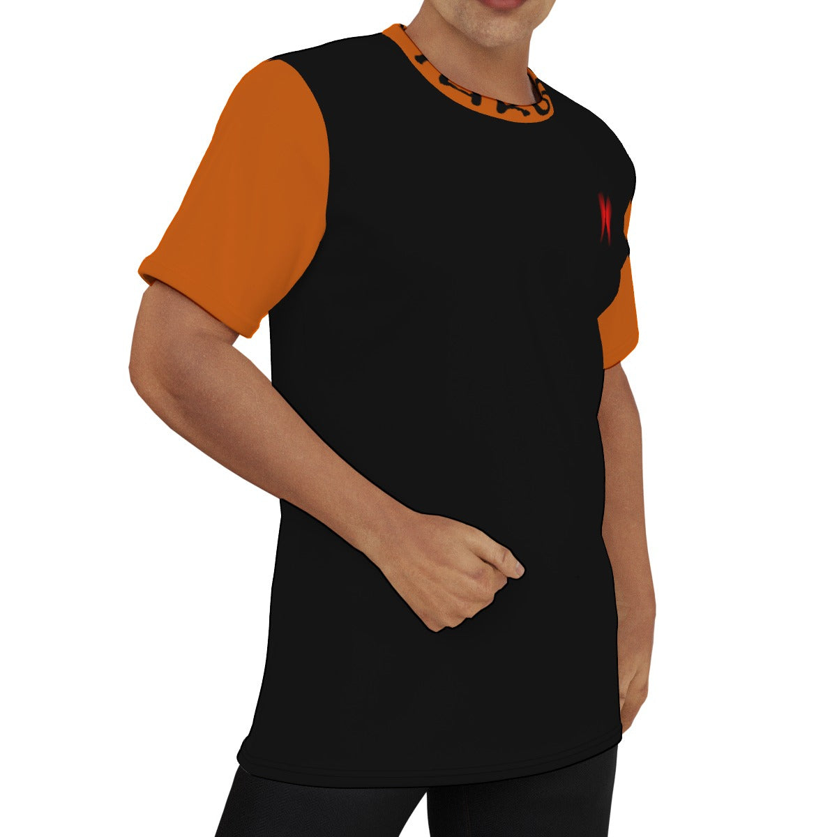 Throw On Black/ Orange Men's O-Neck T-Shirt