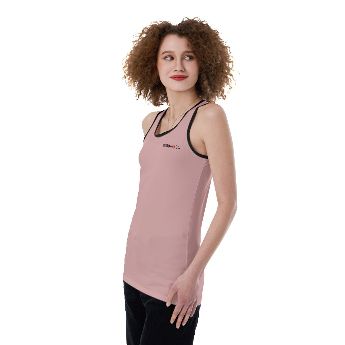 Throw On Peach Women's Back Hollow Tank Top